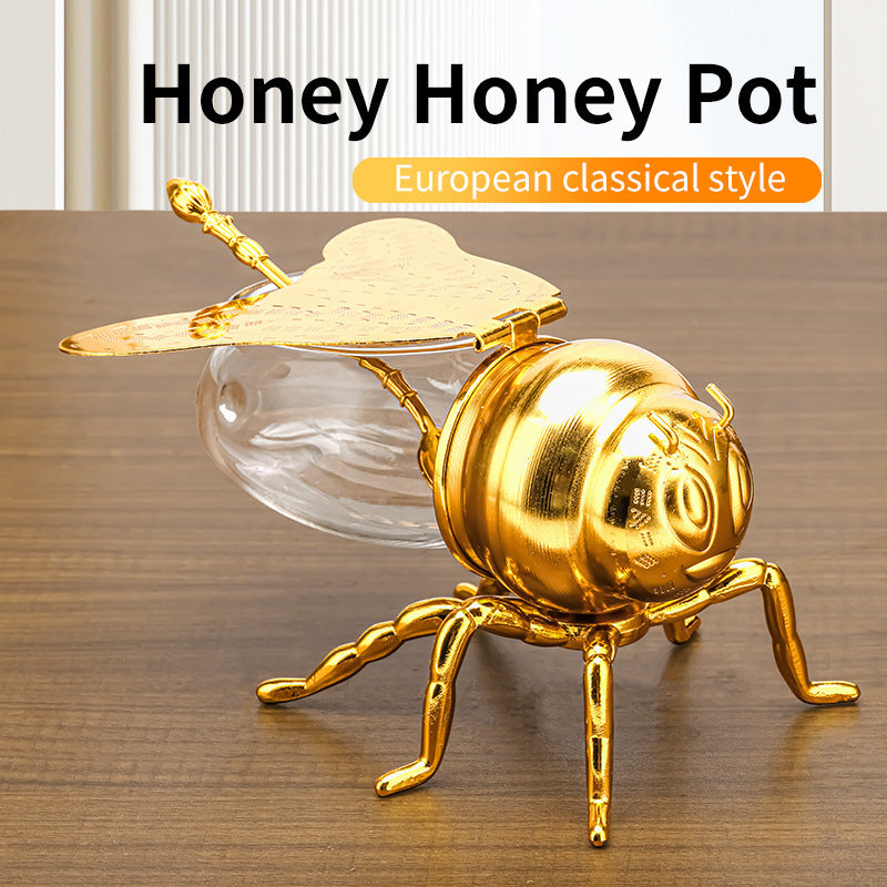 Bee Shaped Honey Jar With Spoon Versatile Novelty Container Condiment Pot For Condiments Oil Kitchen Festive Parties