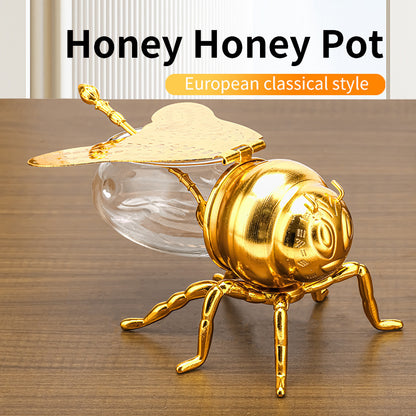 Bee Shaped Honey Jar With Spoon Versatile Novelty Container Condiment Pot For Condiments Oil Kitchen Festive Parties