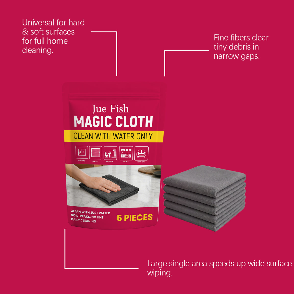 Cleaning Cloth Highly Absorbent And Lint-free For Kitchen And Household Chores