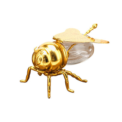 Bee Shaped Honey Jar With Spoon Versatile Novelty Container Condiment Pot For Condiments Oil Kitchen Festive Parties