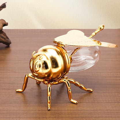 Bee Shaped Honey Jar With Spoon Versatile Novelty Container Condiment Pot For Condiments Oil Kitchen Festive Parties
