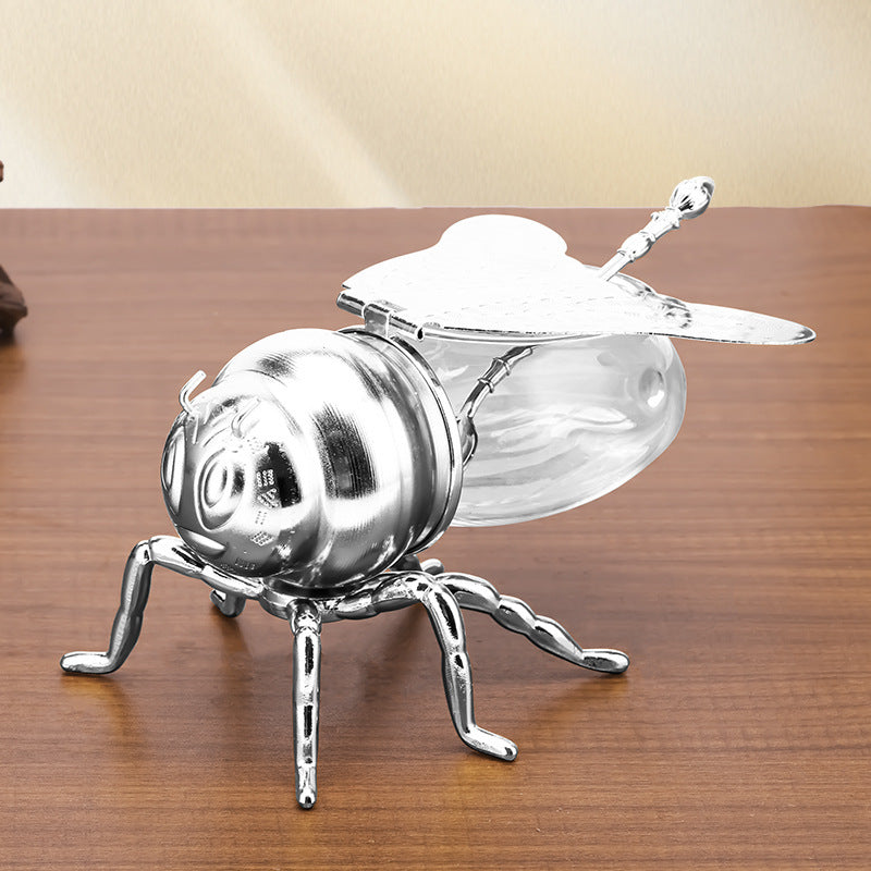 Bee Shaped Honey Jar With Spoon Versatile Novelty Container Condiment Pot For Condiments Oil Kitchen Festive Parties