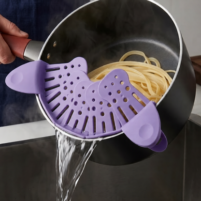 Universal Silicone Clip-on Pan Pot Strainer Anti-spill Pasta Pot Strainer Food Grade Rice Fruit Colander Strainer