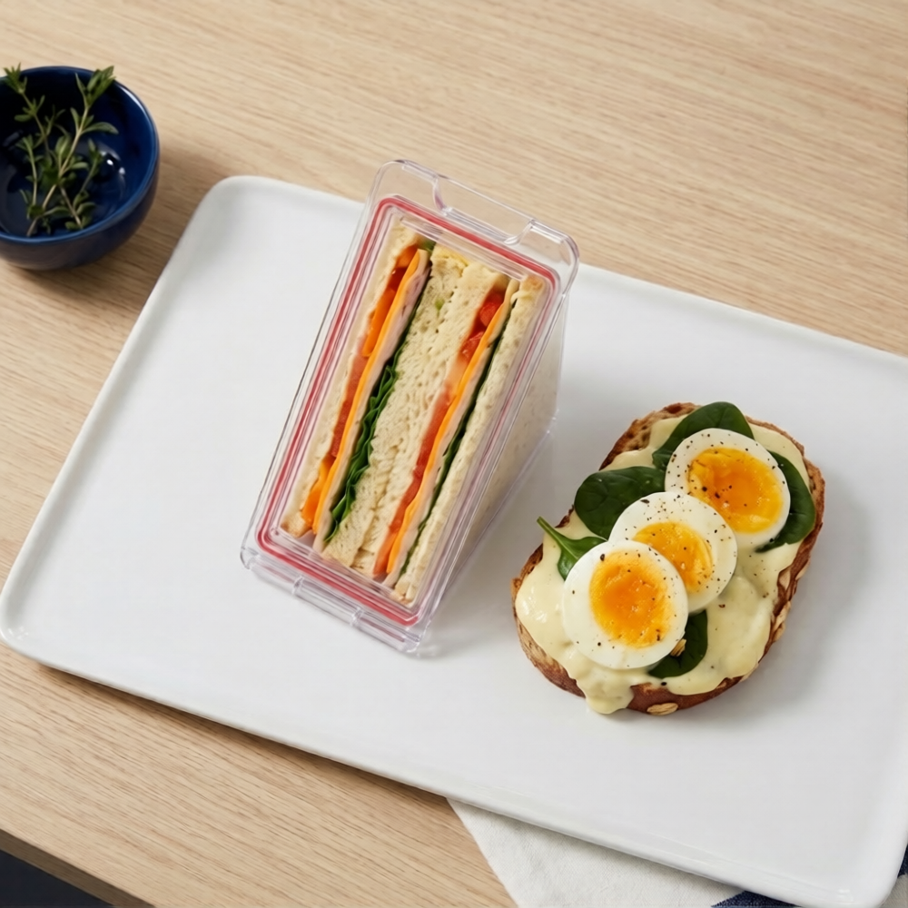 Reuse Triangle Magnetic Transparent Sandwich Crisper Kitchen Gadgets