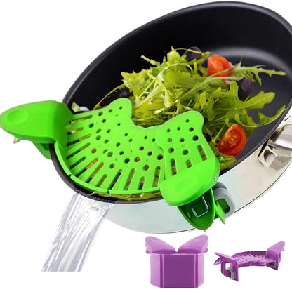 Universal Silicone Clip-on Pan Pot Strainer Anti-spill Pasta Pot Strainer Food Grade Rice Fruit Colander Strainer