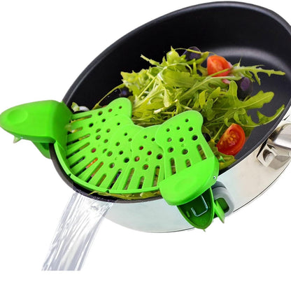 Universal Silicone Clip-on Pan Pot Strainer Anti-spill Pasta Pot Strainer Food Grade Rice Fruit Colander Strainer