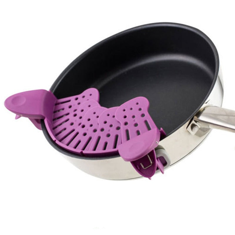 Universal Silicone Clip-on Pan Pot Strainer Anti-spill Pasta Pot Strainer Food Grade Rice Fruit Colander Strainer