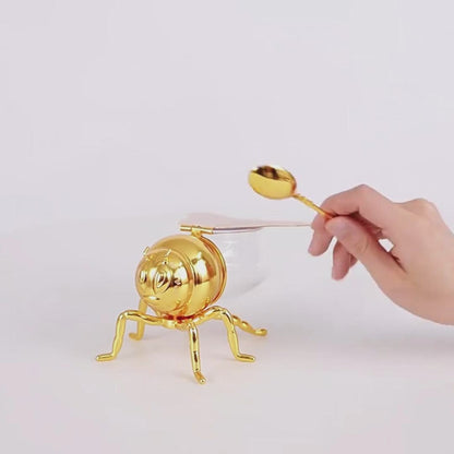 Bee Shaped Honey Jar With Spoon Versatile Novelty Container Condiment Pot For Condiments Oil Kitchen Festive Parties